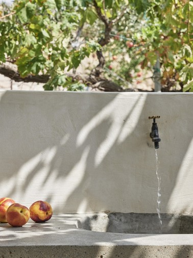 Outdoor washbasin and fresh fruit