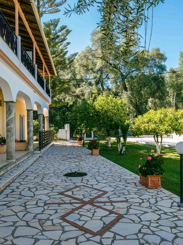 Marble-paved outdoor path