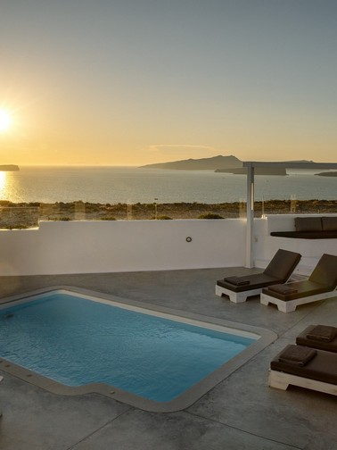 Sunset by the pool