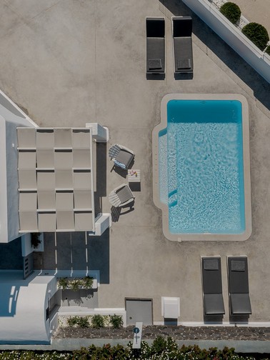 Aerial view of pool area