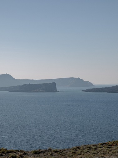 Volcano and Thirassia island view