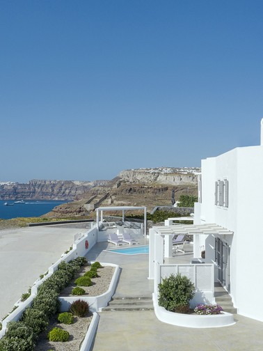 Sea, villa, and Caldera View