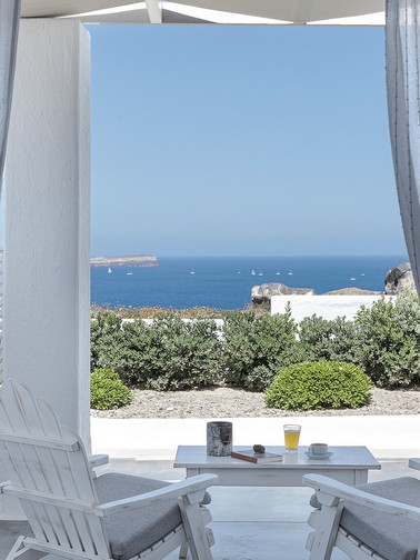 Sea view from double bedroom on ground floor