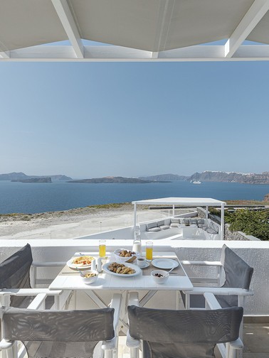 Upper-level balcony overlooking the sea