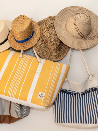 Beach bags and hats