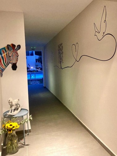 Hallway leading to pool area