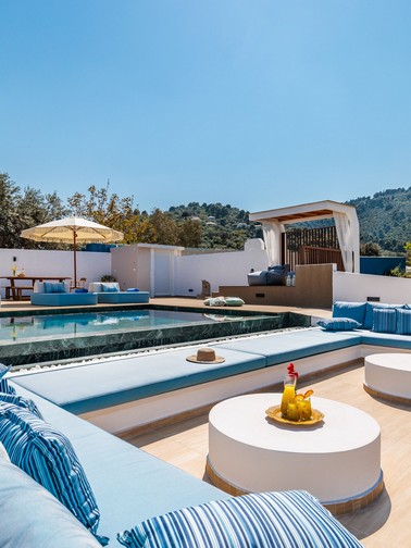 Pool and outdoor sitting area