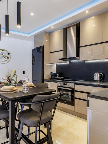 Dining area and kitchen